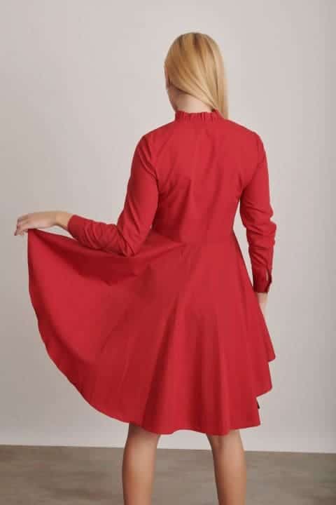 שמלת חולצה - אדום